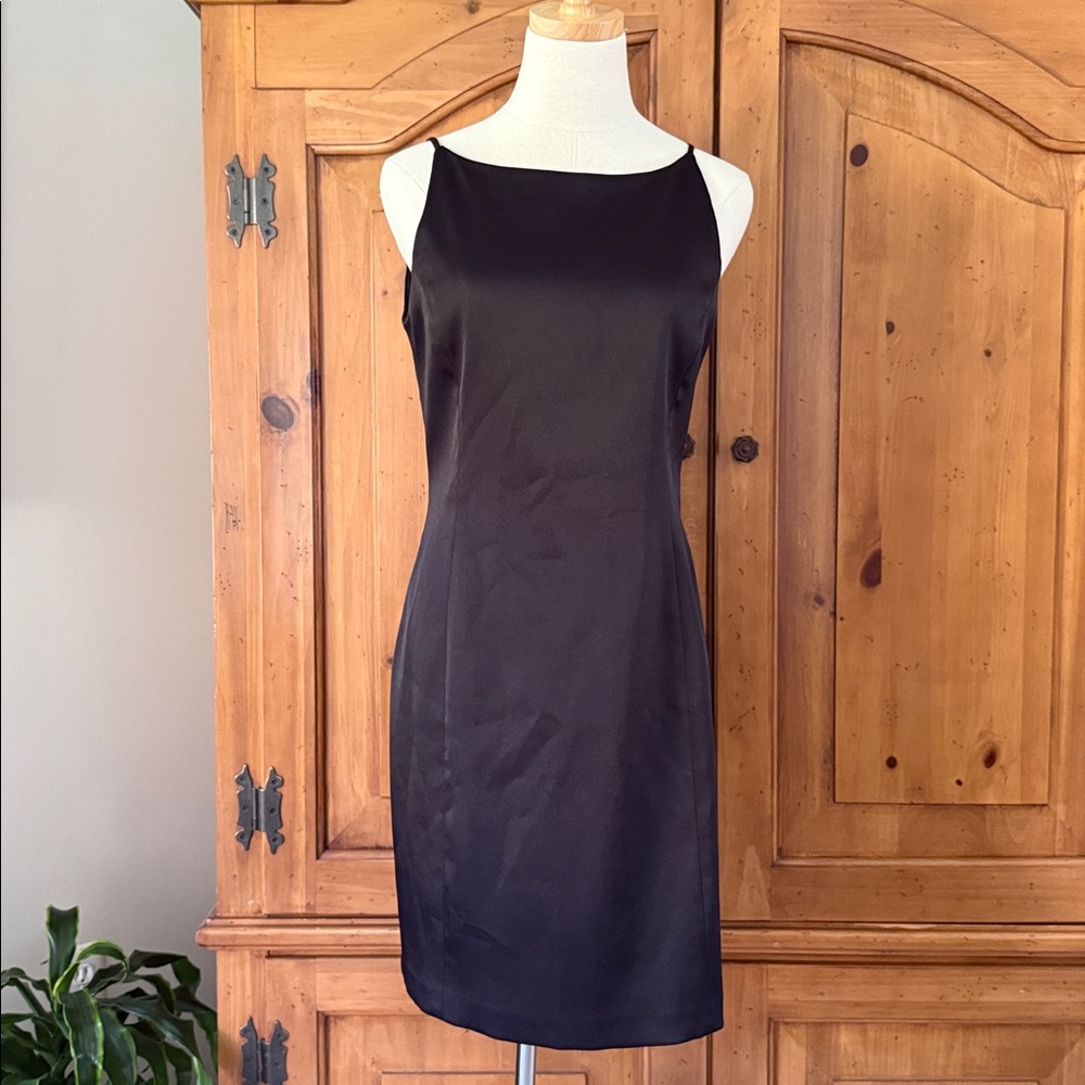 Black satin dress